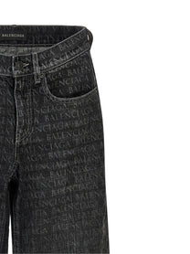 Balenciaga Wide Leg Jeans Black