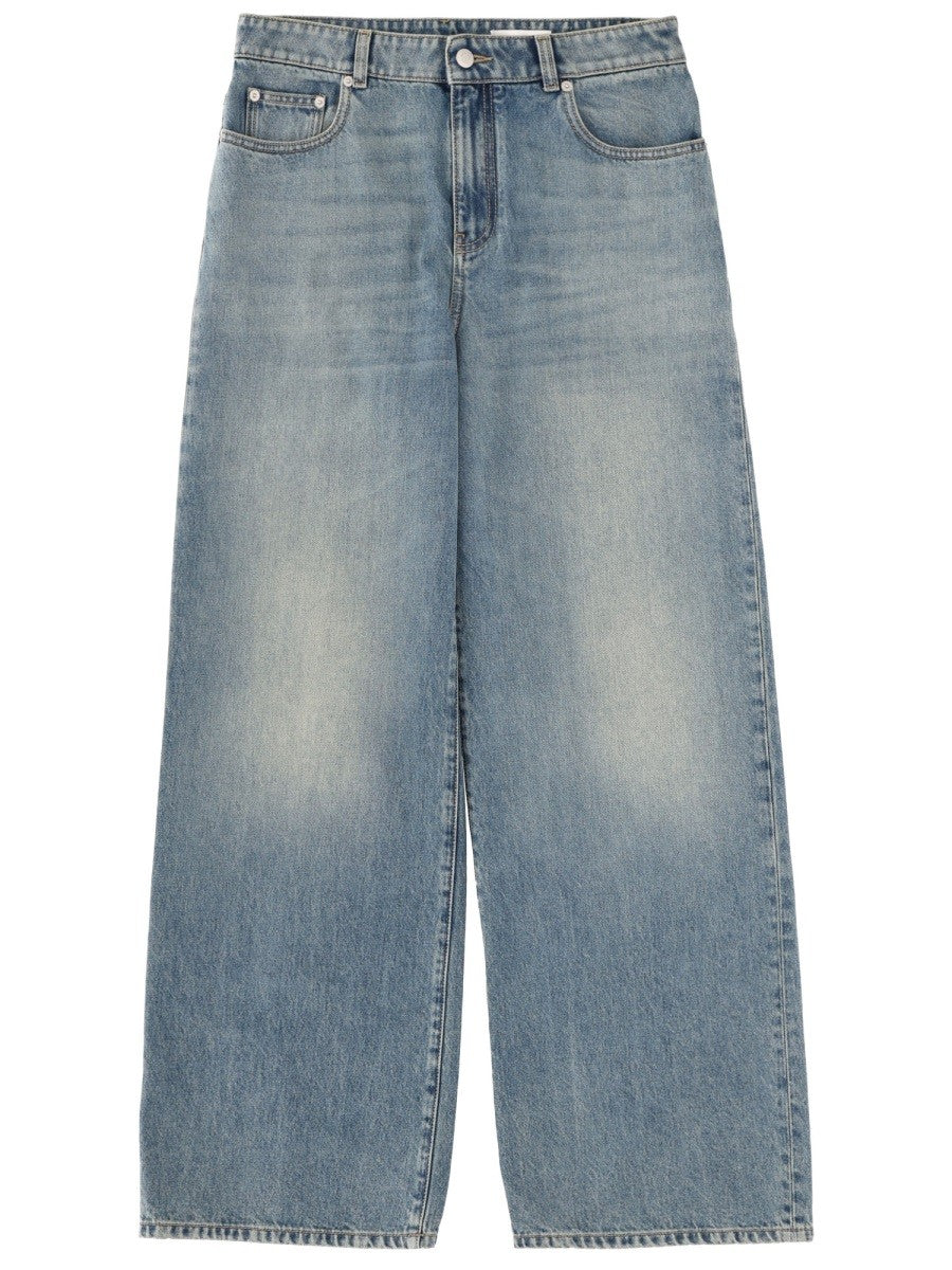 Alexander Mcqueen Women's Wide Leg Jeans Blue Alexander Mcqueen