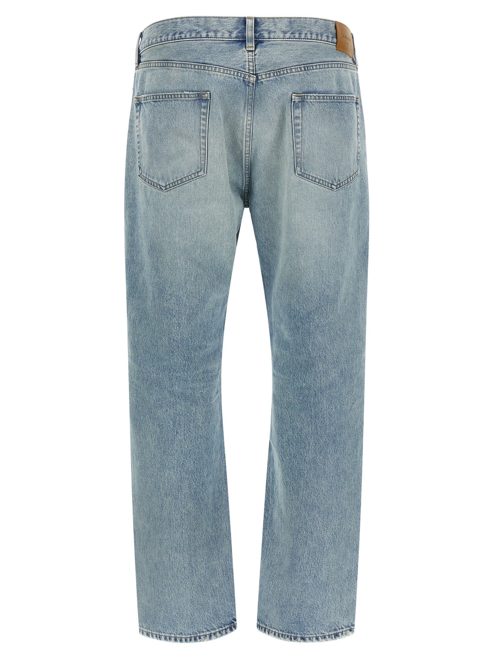 Saint Laurent Wide Leg Jeans Blue