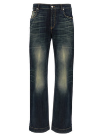 Alexander McQueen Wide Leg Jeans Blue