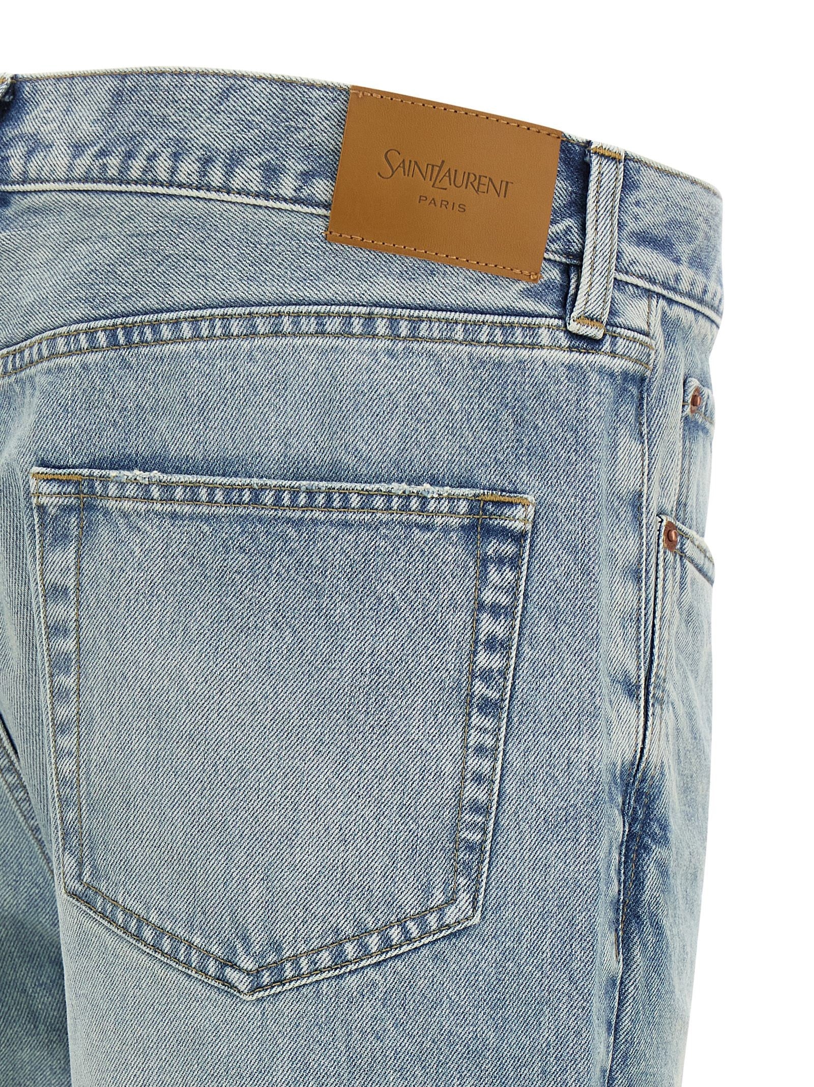 Saint Laurent Wide Leg Jeans Blue