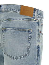 Saint Laurent Wide Leg Jeans Blue