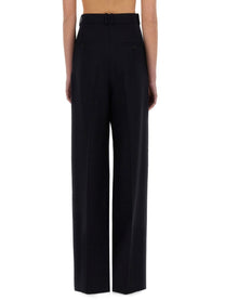 Saint Laurent Women's Wide Leg Pants in Grain DE Poudre Blue, view 3