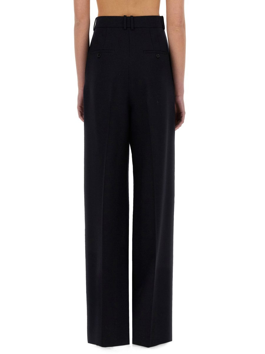 Saint Laurent Women's Wide Leg Pants in Grain DE Poudre Blue, view 3