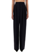 Saint Laurent Women's Wide Leg Pants in Grain DE Poudre Blue