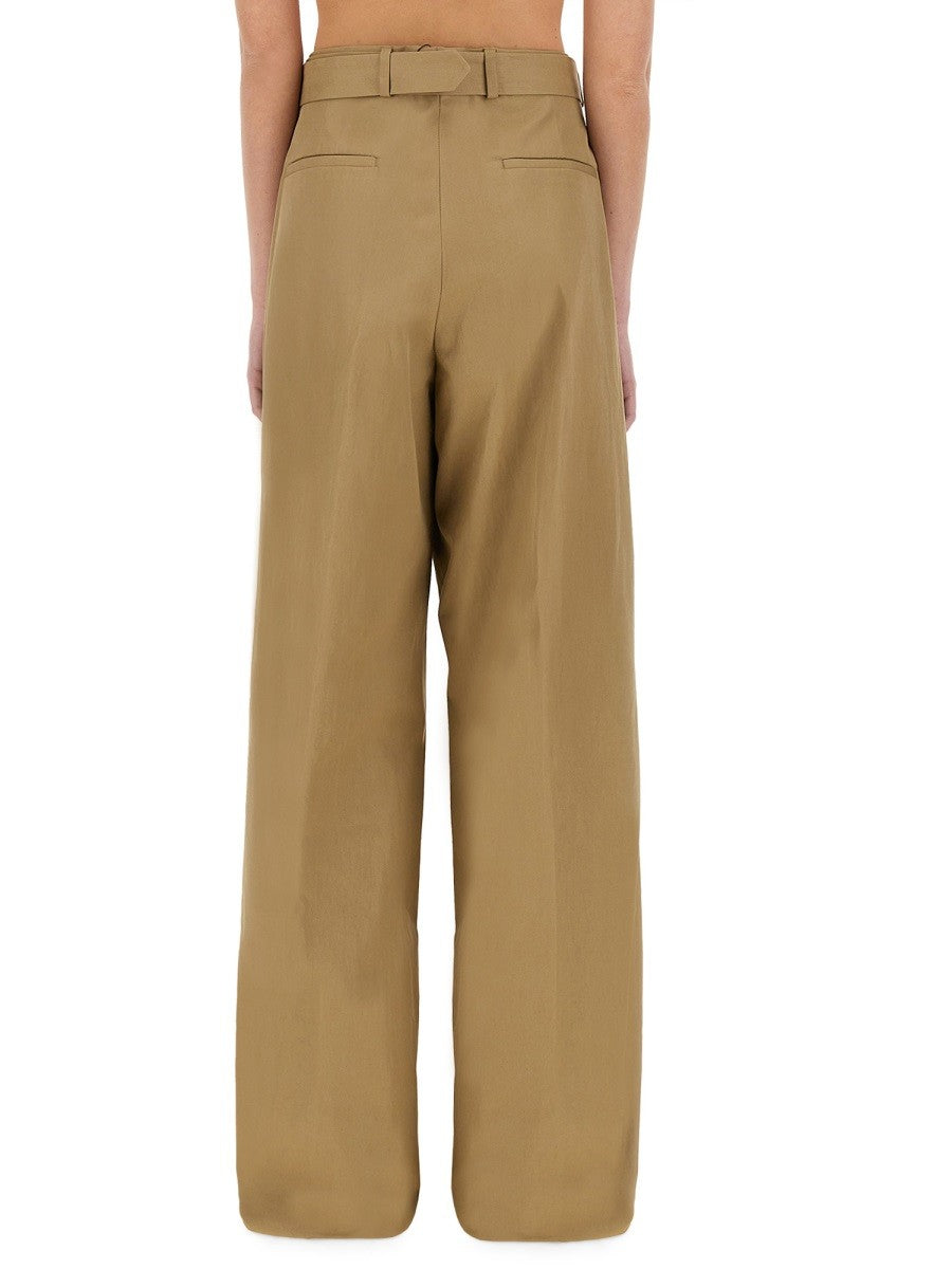 Dries Van Noten Women's Wide Leg Pants Beige Dries Van Noten