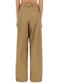 Dries Van Noten Women's Wide Leg Pants Beige Dries Van Noten