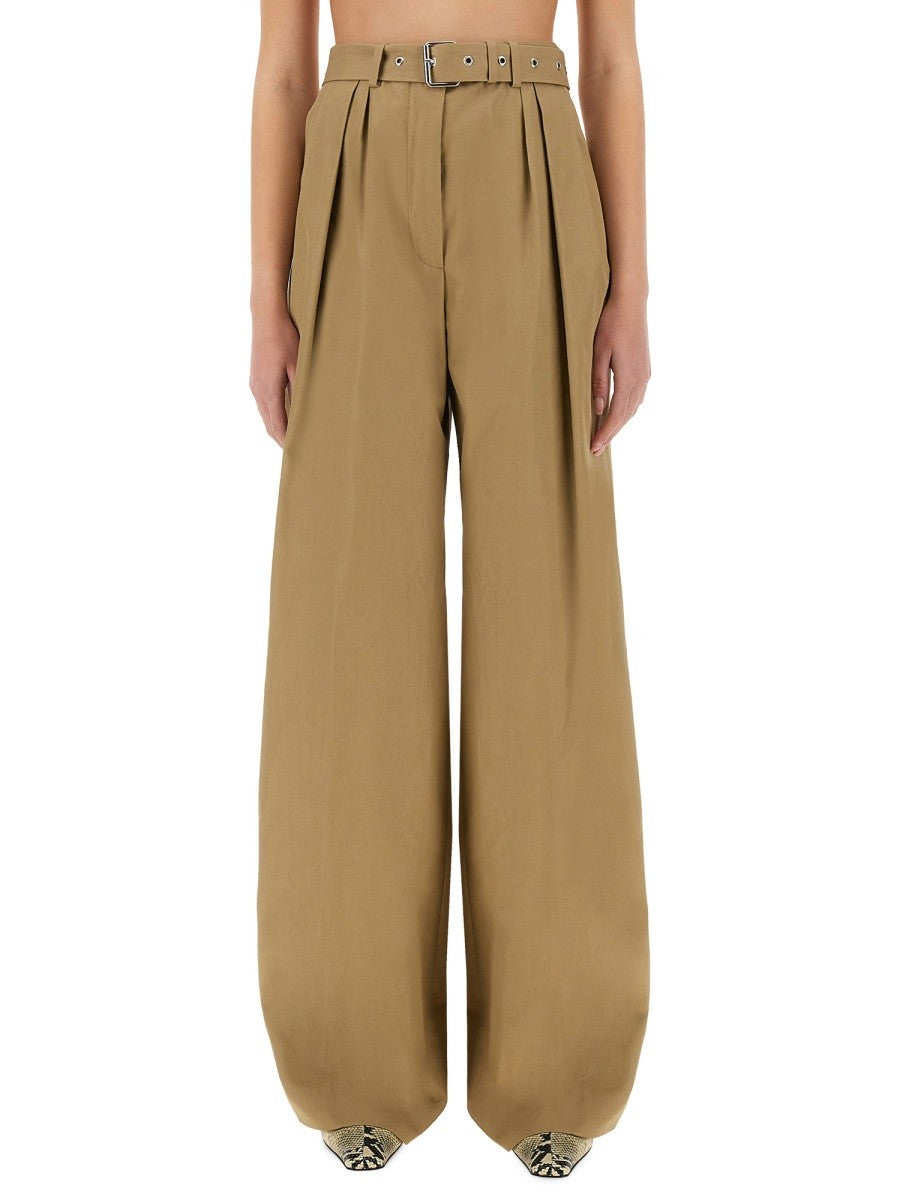 Dries Van Noten Women's Wide Leg Pants Beige Dries Van Noten