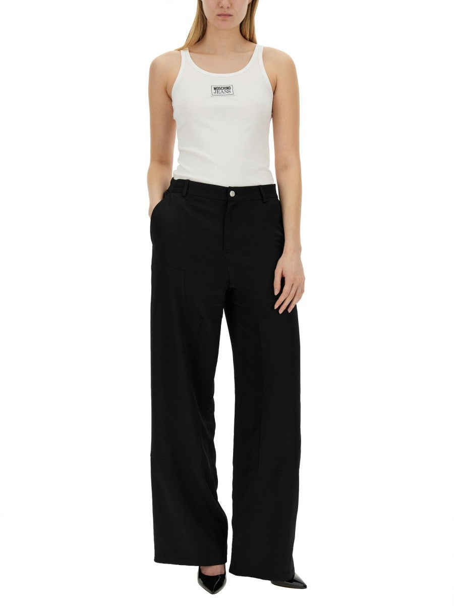 Moschino Jeans Women's Wide Leg Pants Black, view 2