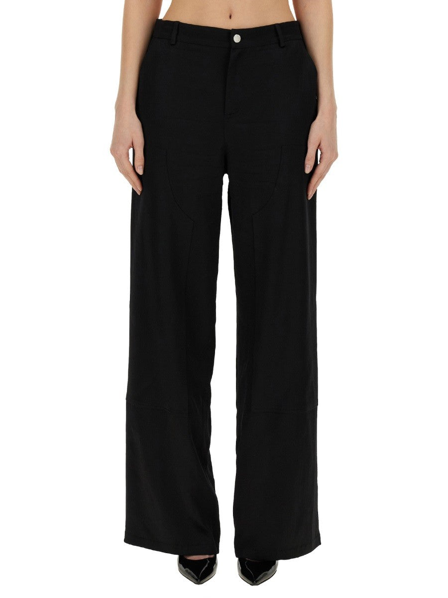 Moschino Jeans Women's Wide Leg Pants Black Moschino Jeans