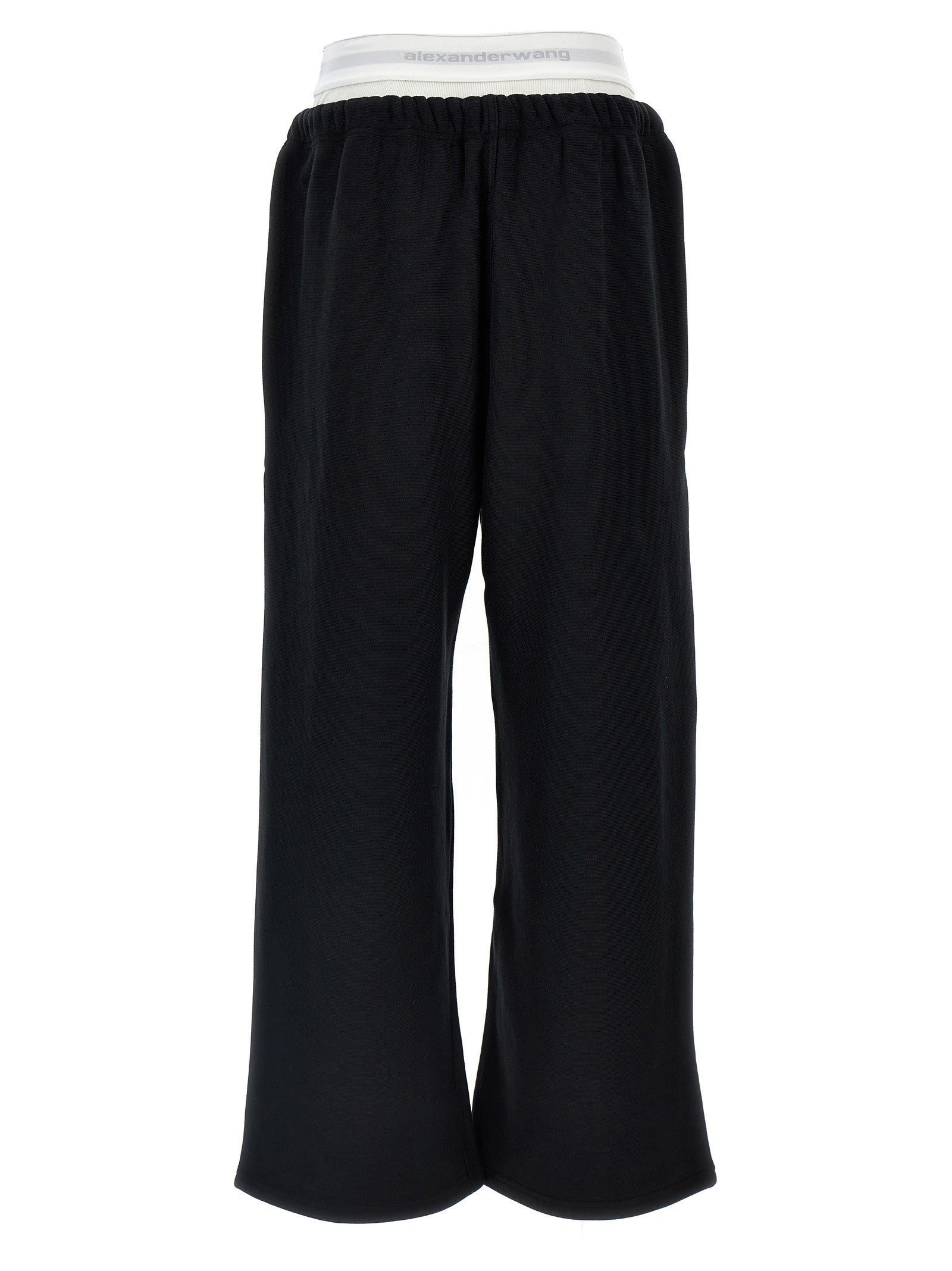 T By Alexander Wang Wide Leg Elastic Exposed Brief Joggers Black
