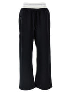 T By Alexander Wang Wide Leg Elastic Exposed Brief Joggers Black
