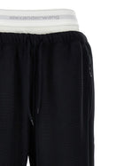 T By Alexander Wang Wide Leg Elastic Exposed Brief Joggers Black