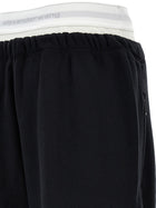 T By Alexander Wang Wide Leg Elastic Exposed Brief Joggers Black