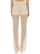 Alysi Women's Wide Macramé Pants Beige, view 3