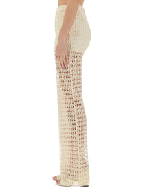 Alysi Women's Wide Macramé Pants Beige