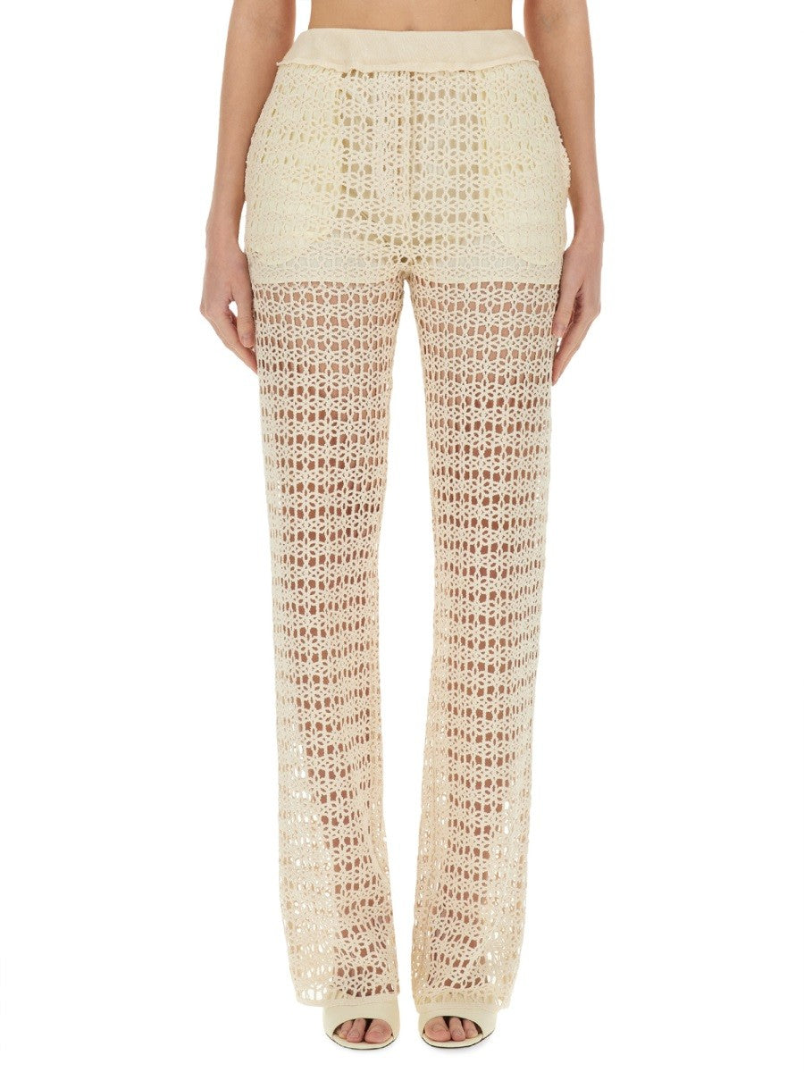 Alysi Women's Wide Macramé Pants Beige