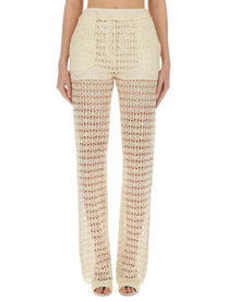 Alysi Women's Wide Macramé Pants Beige