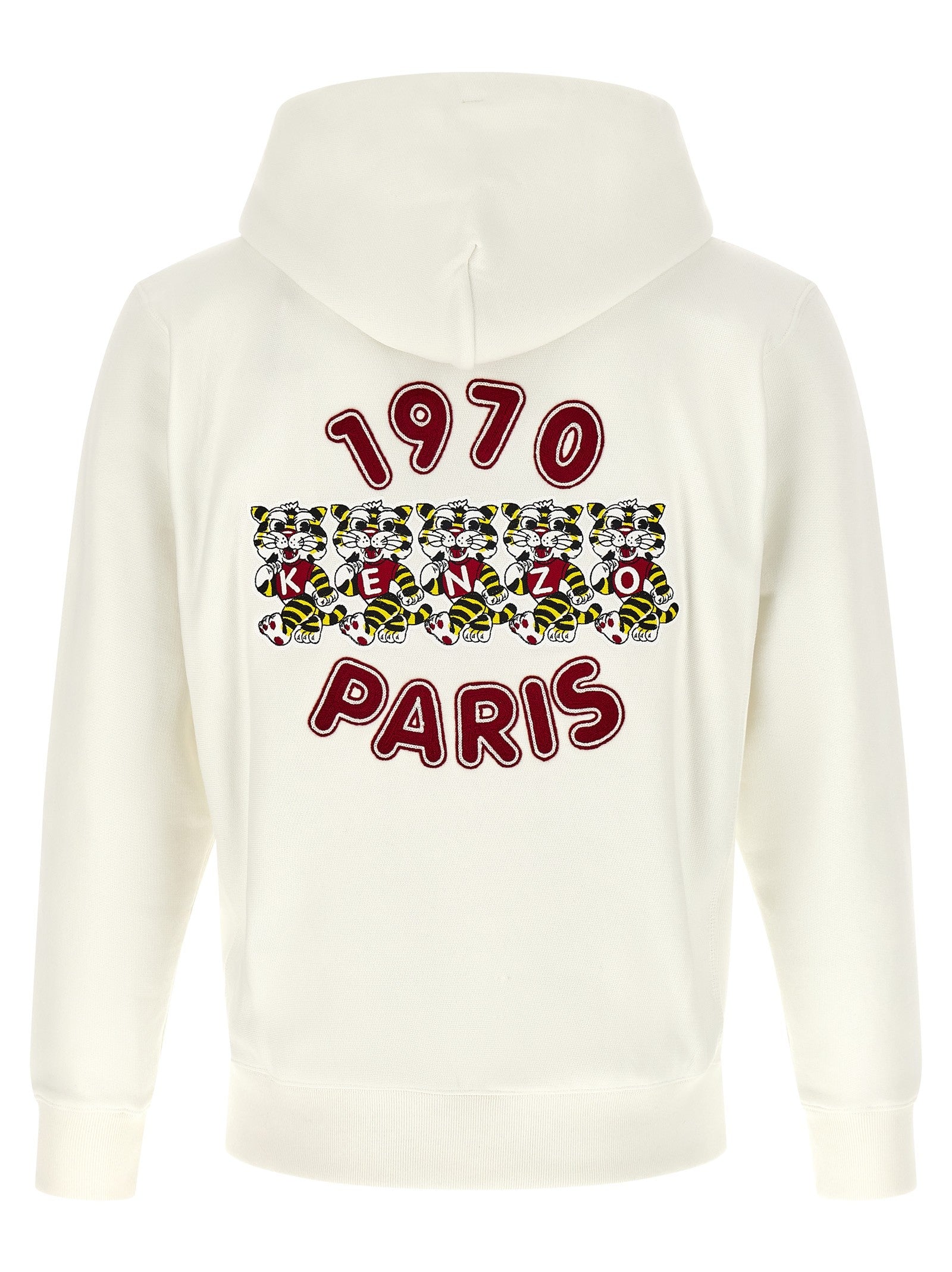 Kenzo Wild Tiger Embroidered Hoodie White