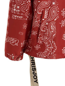KHRISJOY Windbreaker Bandana Hood Jacket Red