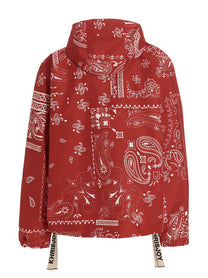 KHRISJOY Windbreaker Bandana Hood Jacket Red