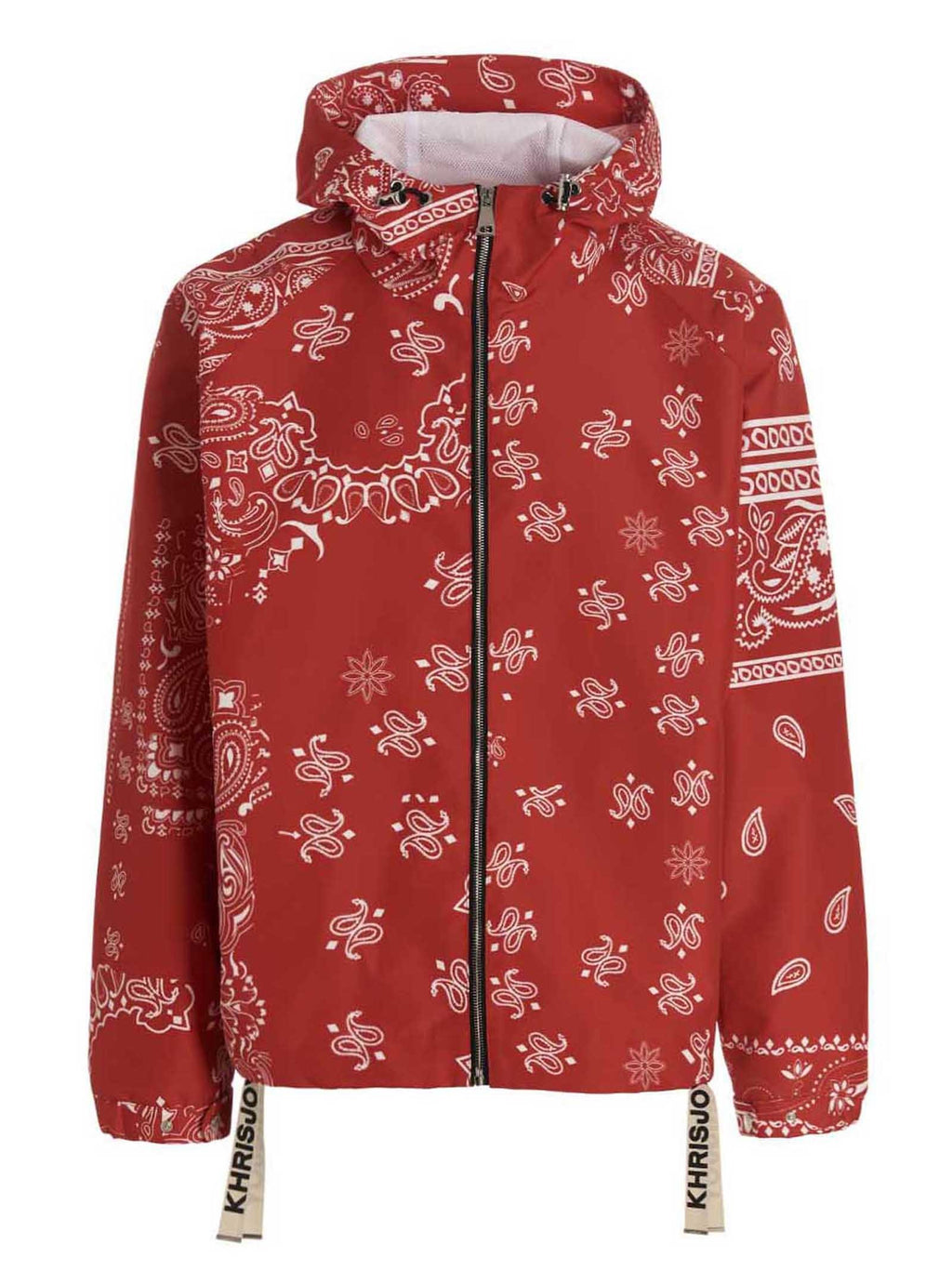 KHRISJOY Windbreaker Bandana Hood Jacket Red