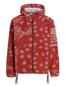 KHRISJOY Windbreaker Bandana Hood Jacket Red