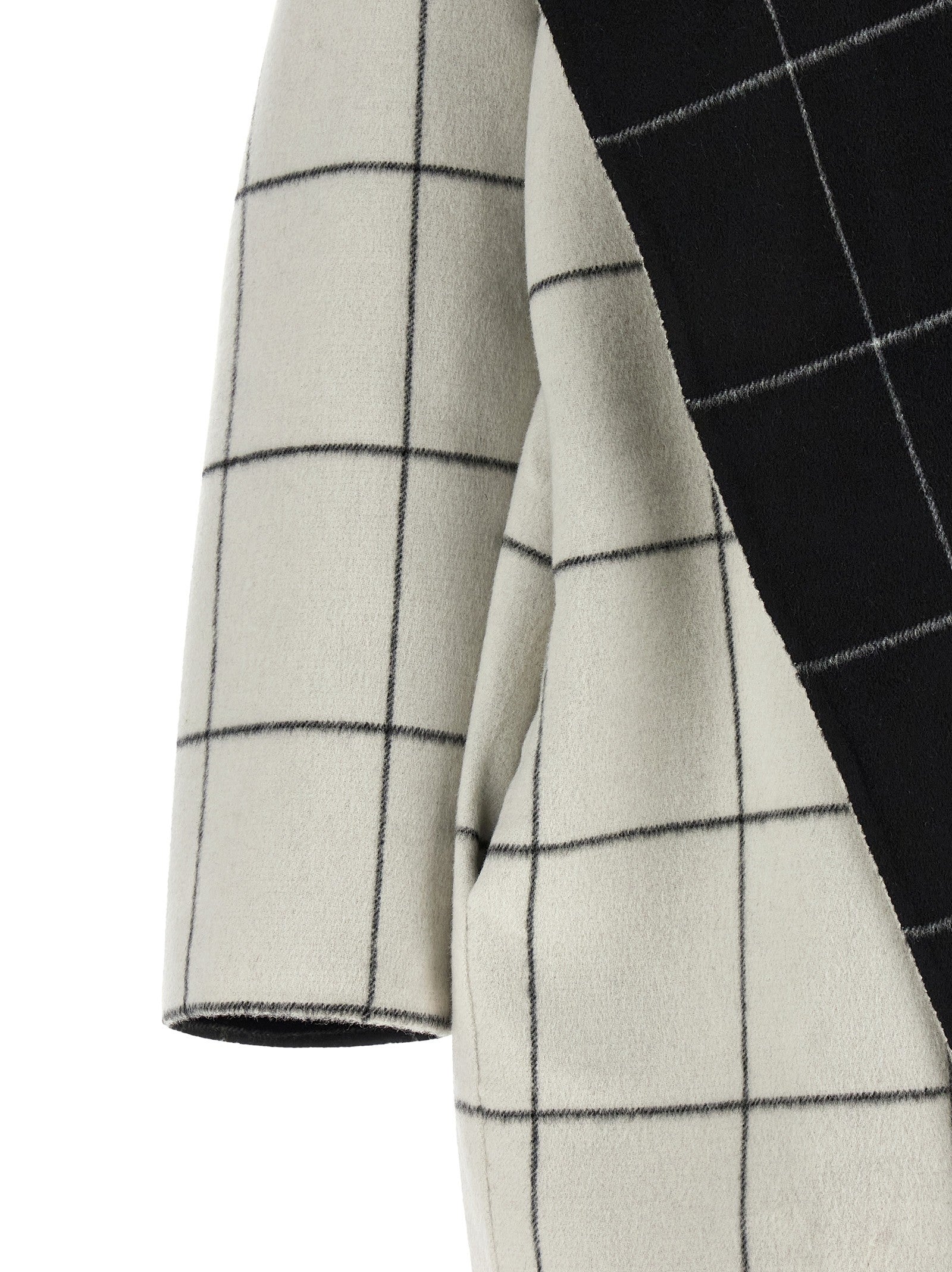 Toteme Windowpane Hoodie Revrsibile Coat White