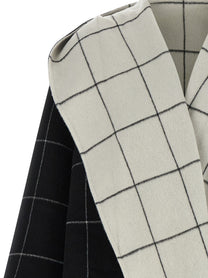 Toteme Windowpane Hoodie Revrsibile Coat White