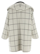 Toteme Windowpane Hoodie Revrsibile Coat White