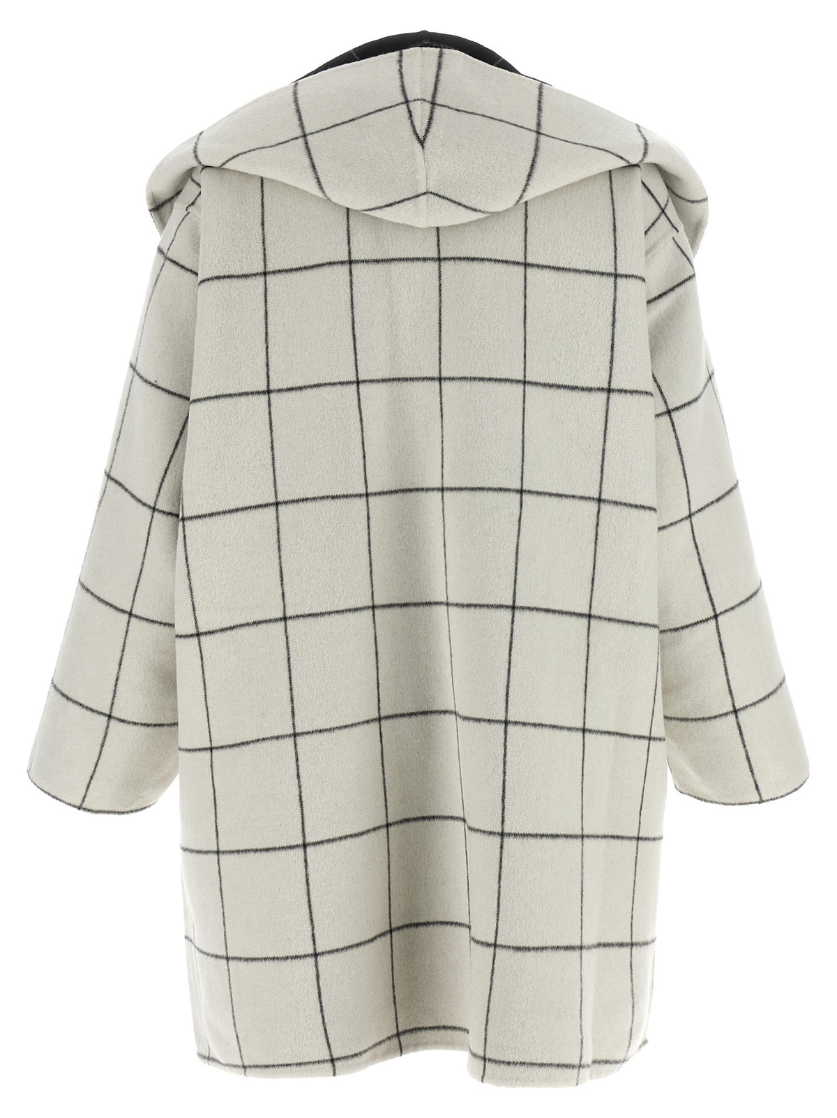 Toteme Windowpane Hoodie Revrsibile Coat White