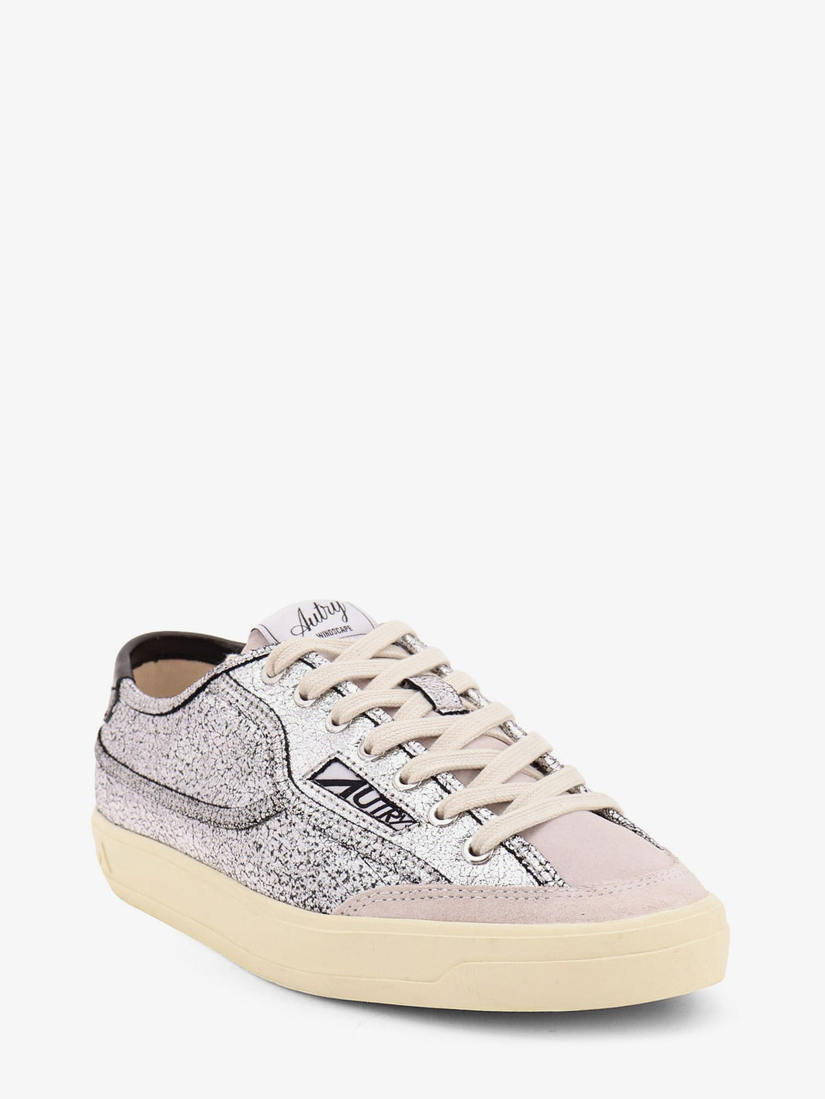 AUTRY Women's Windscape Low Silver Leather Sneakers Silver, view 2