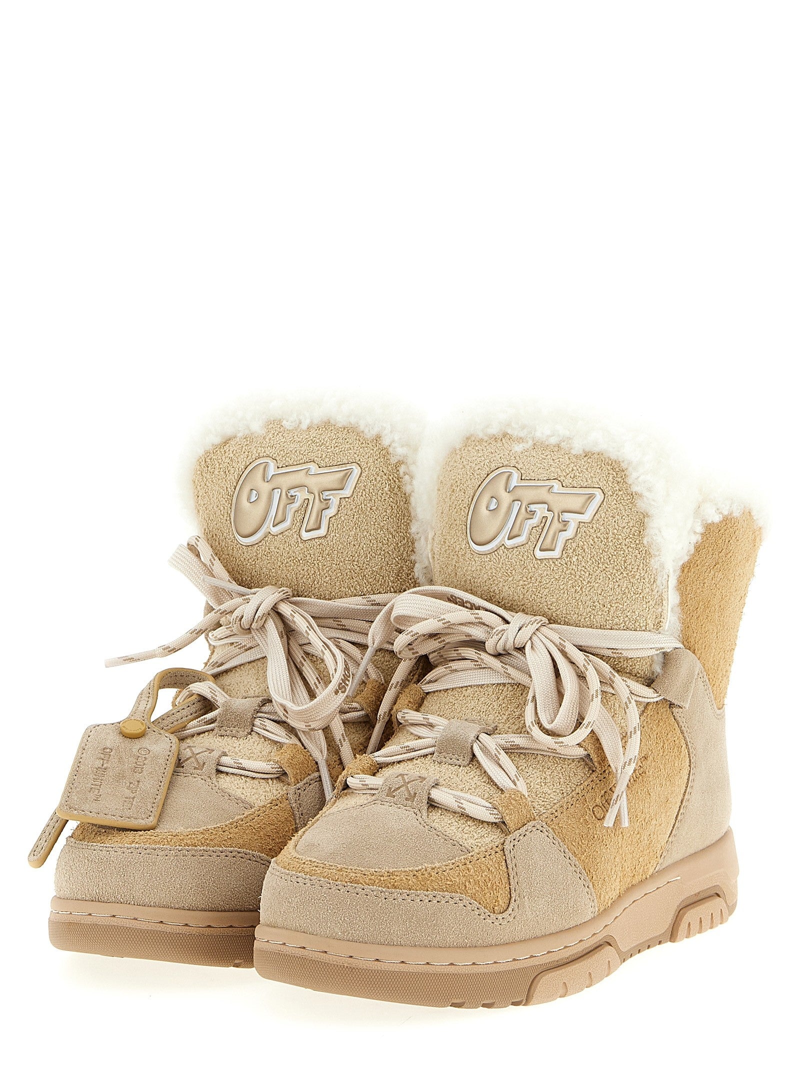 Off-White Winter Ankle Boots Beige