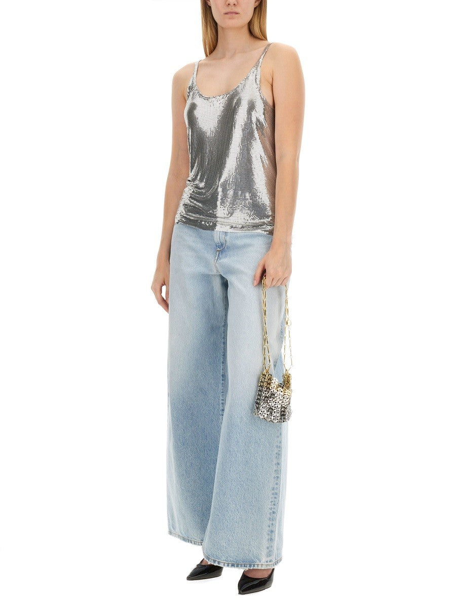 Rabanne Women's Wire Mesh Top Silver