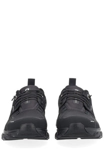 On women’s cloud sneaker black trail running shoes with sleek modern design and textured rubber soles