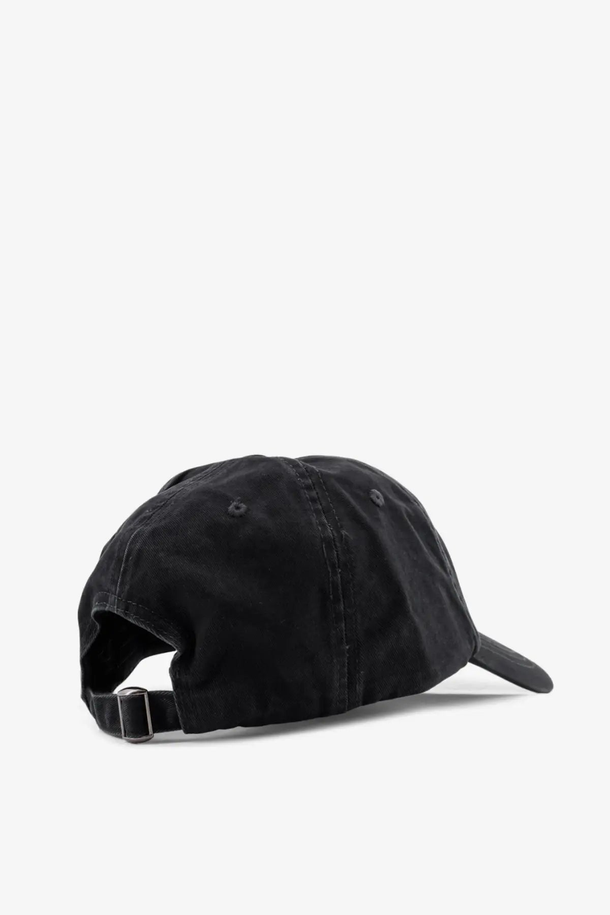 Black denim baseball cap with curved brim and adjustable strap from woodbird men’s core twill cotton collection