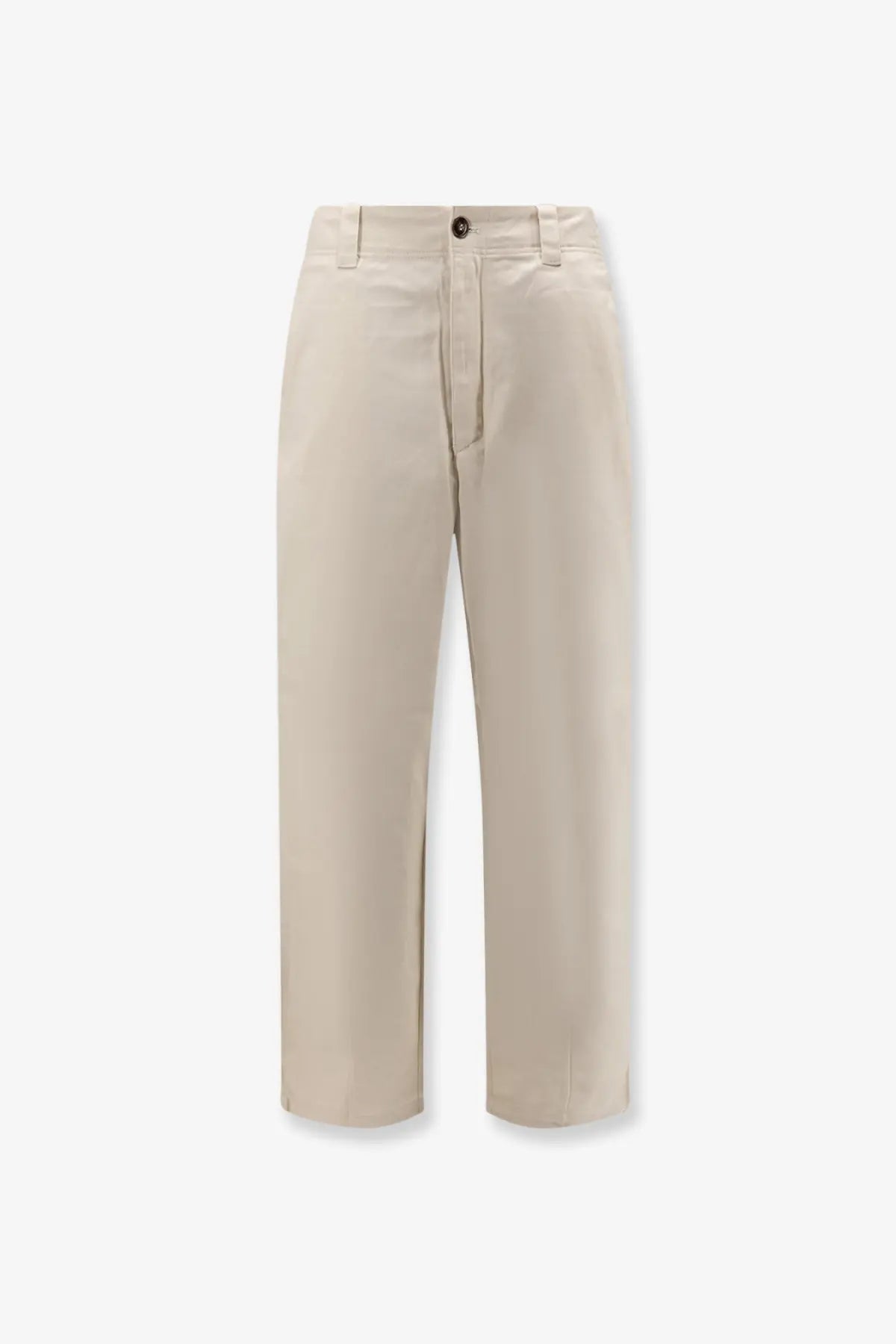 Woodbird men’s denim trousers white beige chino trousers with straight-leg cut and single button waist closure