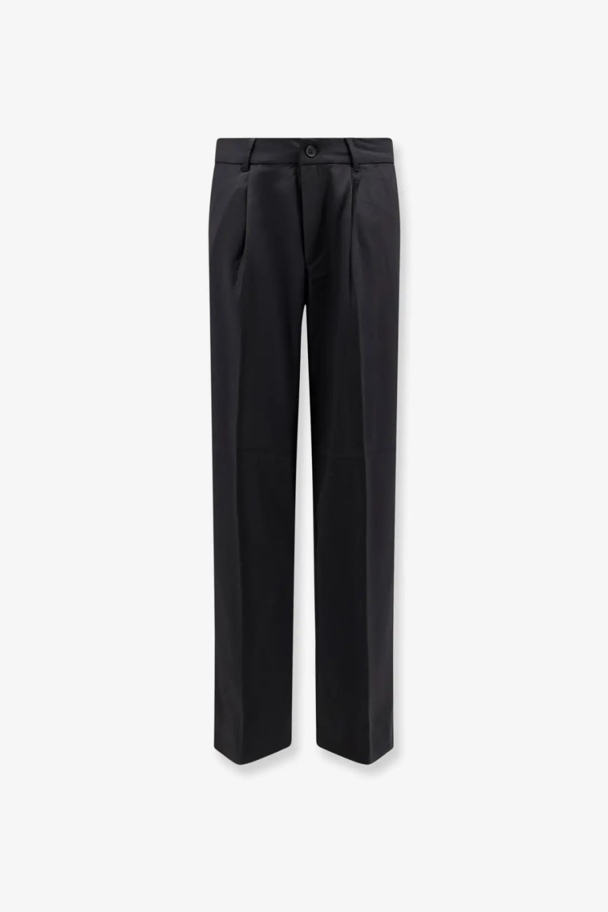 Woodbird men’s viscose blend trousers black with pleated front and straight-leg cut tailored for a sharp look
