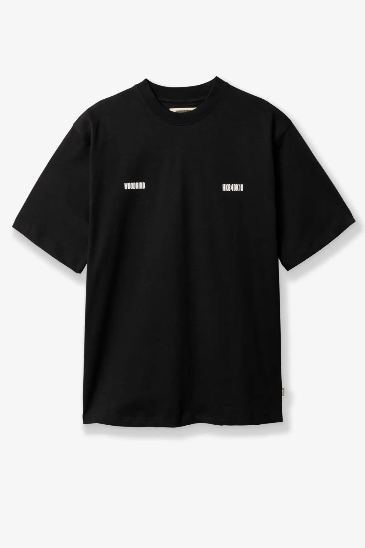Woodbird mens wbbaine zilla tee black cotton shirt with minimalist white text on the chest