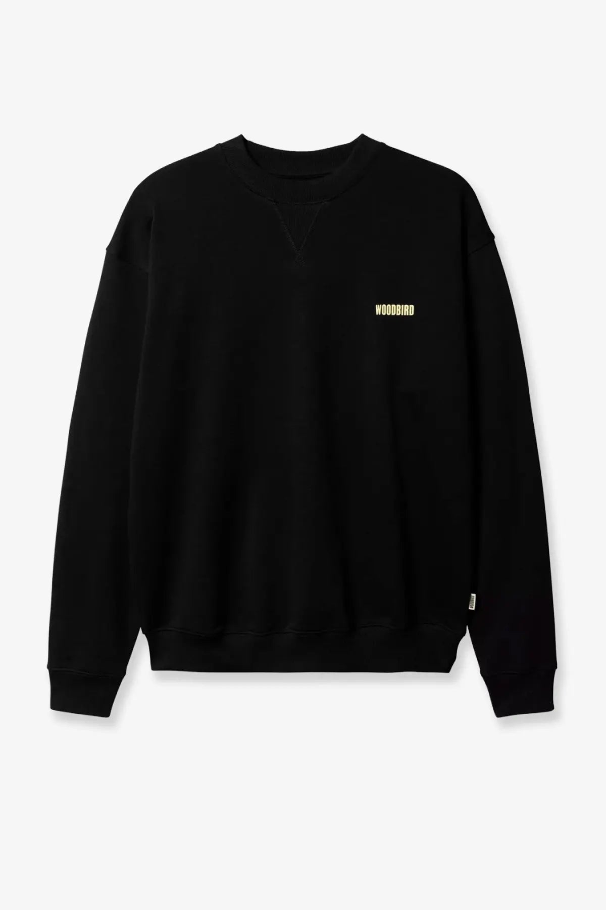 Woodbird mens wbcane lion black cotton jersey sweatshirt with subtle gold logo on the chest