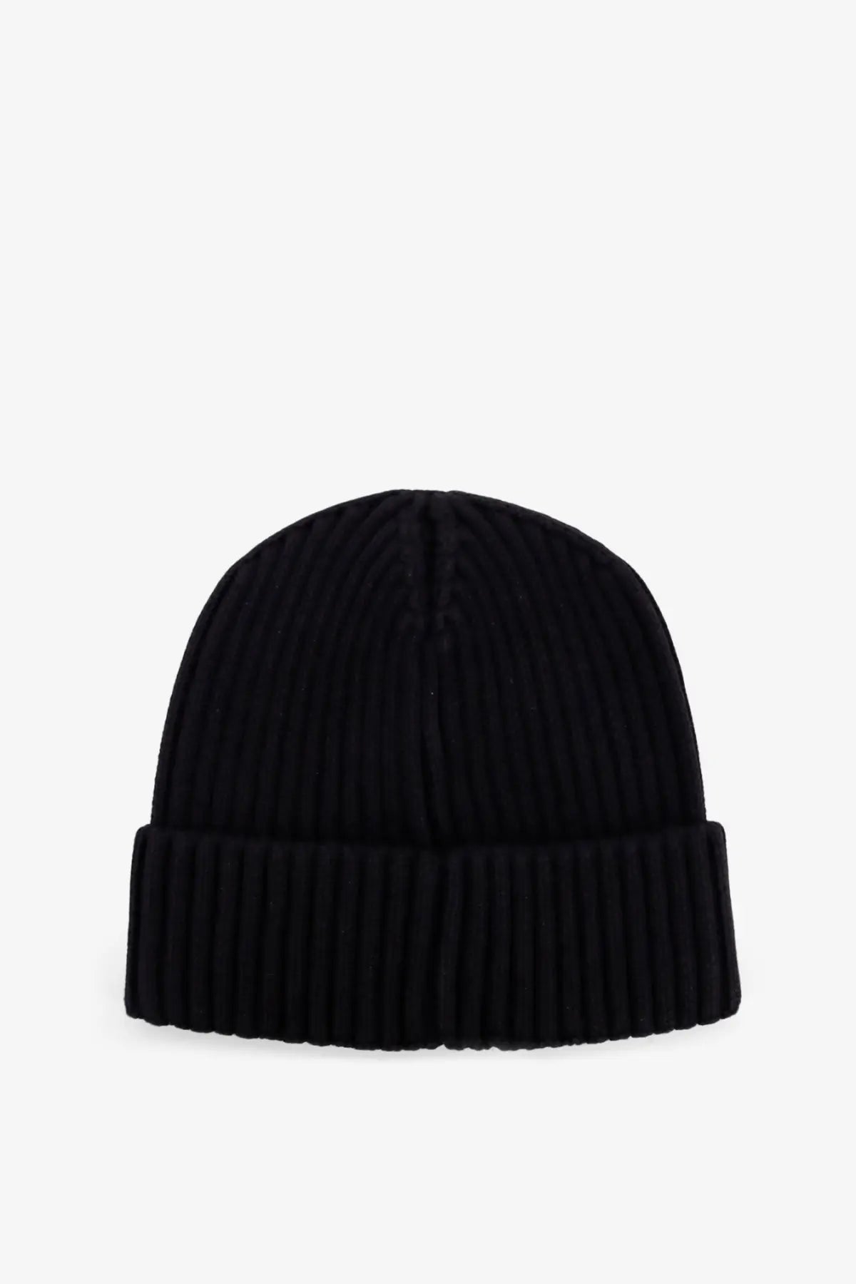 Woodbird men’s wbyeti black cotton beanie hat with ribbed knit and folded cuff for casual wear