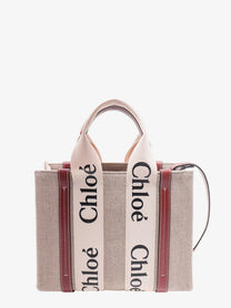 Chloé Women's Woody Linen and Leather Tote Bag White