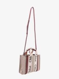 Chloé Women's Woody Linen and Leather Tote Bag White