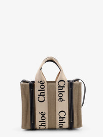 Chloé Women's Woody Linen Canvas and Leather Crossbody Bag White