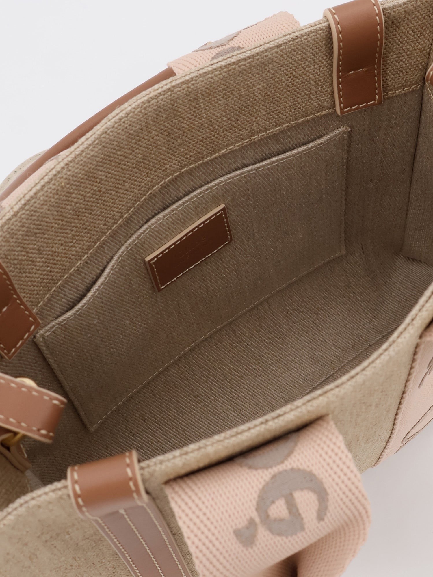 Chloé Women's Woody Linen Canvas and Leather Crossbody Bag Beige