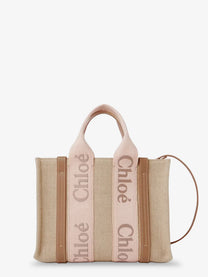 Chloé Women's Woody Linen Canvas and Leather Crossbody Bag Beige
