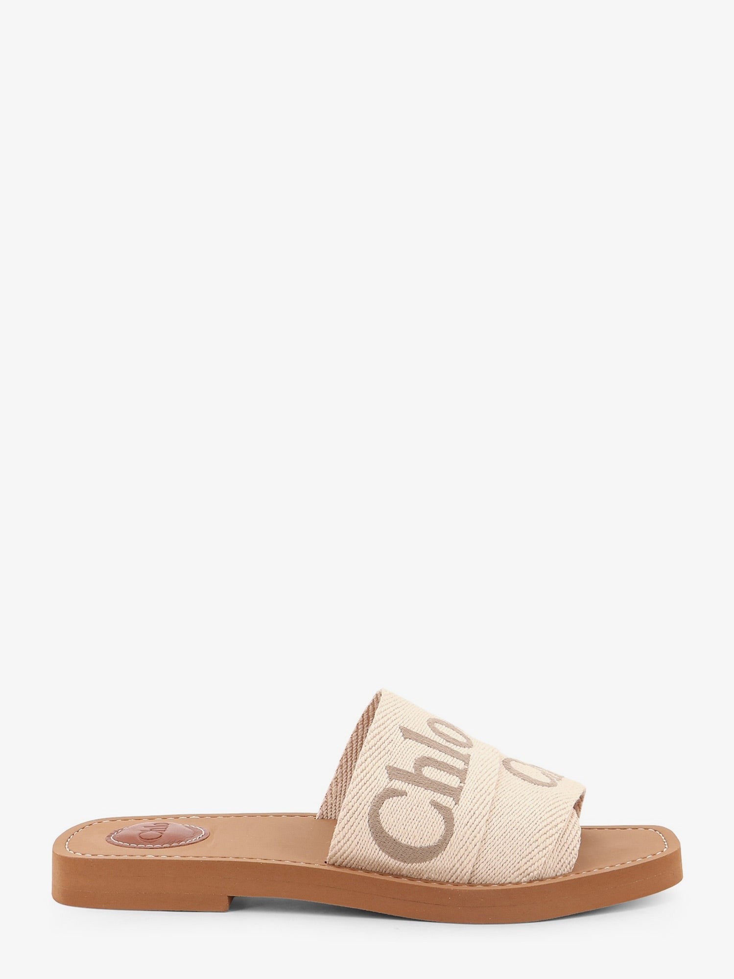 Chloé Women's Woody Linen Sandals Beige