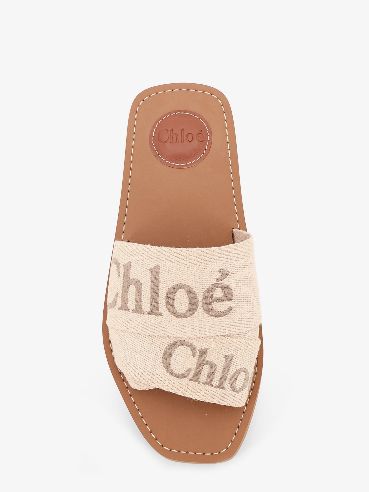 Chloé Women's Woody Linen Sandals Beige