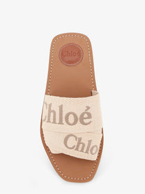 Chloé Women's Woody Linen Sandals Beige
