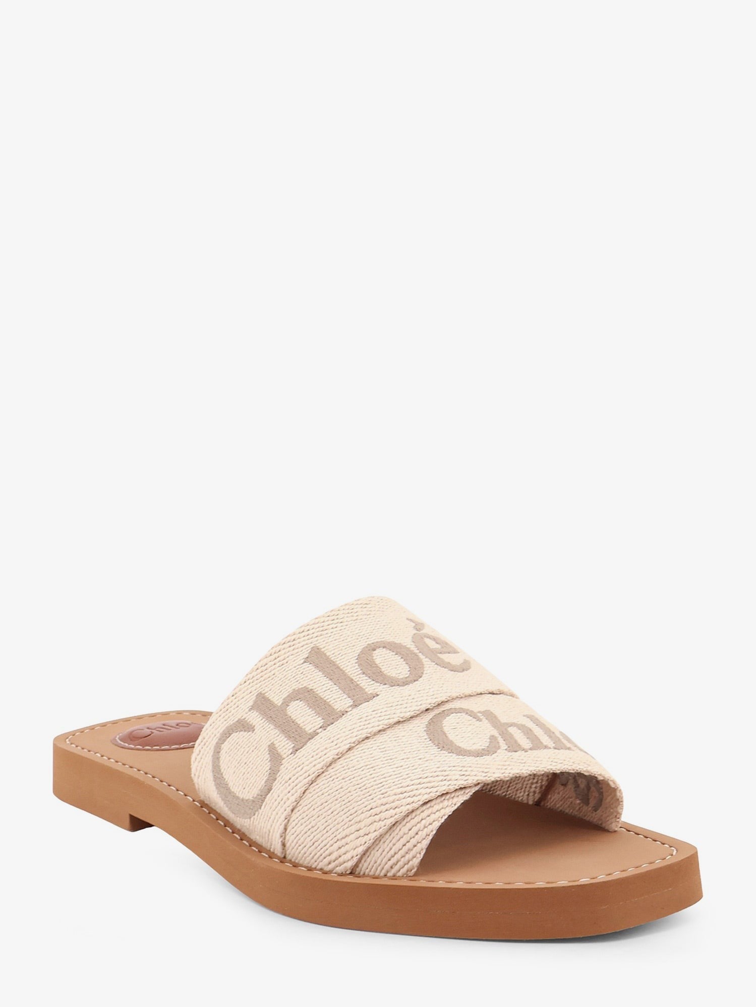 Chloé Women's Woody Linen Sandals Beige